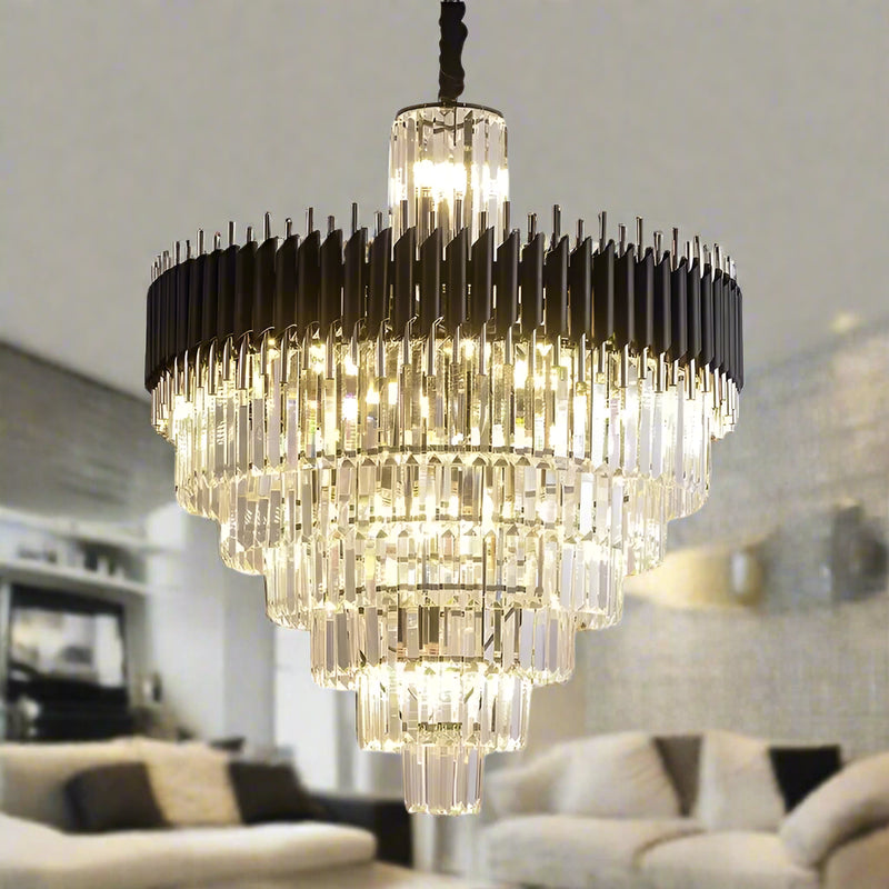 New Peri Modern Crystal Chandelier with K9 Crystal and High-Quality Metal Frame, Featuring E14 LED Bulbs for Energy-Efficient Lighting in Luxury Interior Design
